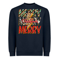 Navy merry christmas lightning bolt Heavyweight Sweatshirt - Zillion Design Studio