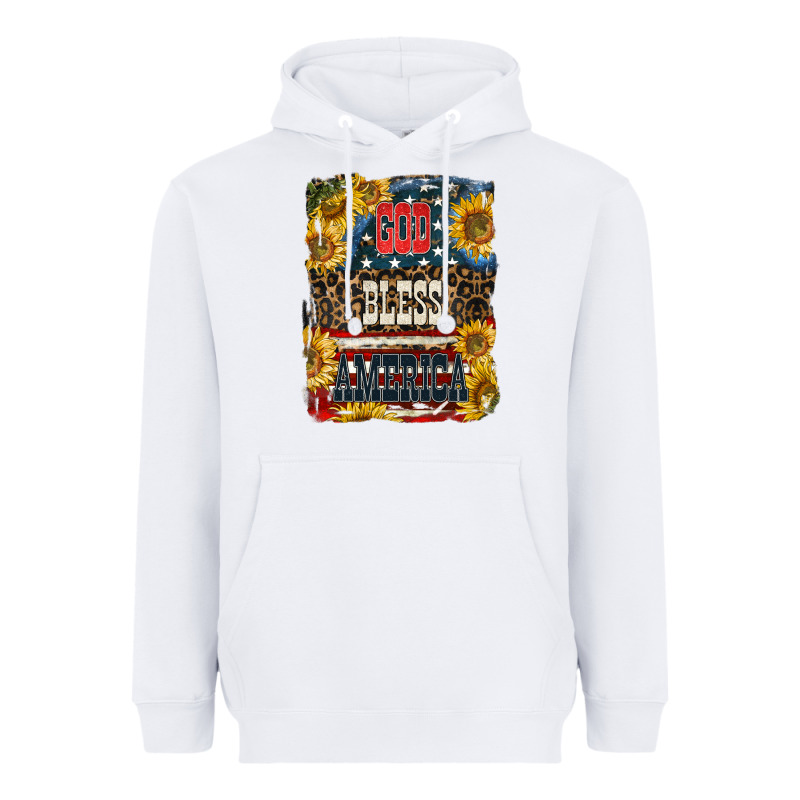 Western God Bless America Heavyweight Hoodie by LillyAllenDesigns | Teevron