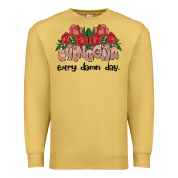 Antique Gold chingona every damn day Premium Sweatshirt - MaliasSmallBusiness