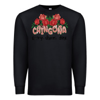 Black chingona every damn day Premium Sweatshirt - MaliasSmallBusiness
