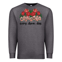 Charcoal Heather chingona every damn day Premium Sweatshirt - MaliasSmallBusiness