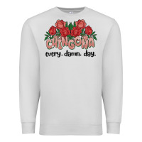 Dove Grey chingona every damn day Premium Sweatshirt - MaliasSmallBusiness