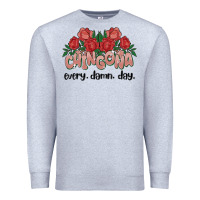 Heather Grey chingona every damn day Premium Sweatshirt - MaliasSmallBusiness