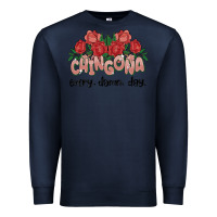 Navy chingona every damn day Premium Sweatshirt - MaliasSmallBusiness