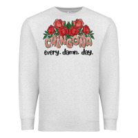 Oatmeal Heather chingona every damn day Premium Sweatshirt - MaliasSmallBusiness