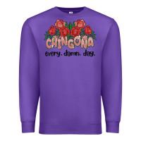 Purple chingona every damn day Premium Sweatshirt - MaliasSmallBusiness