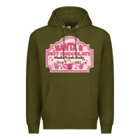 Army Green santas hot chocolate Premium Hoodie - MaliasSmallBusiness