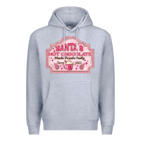 Heather Grey santas hot chocolate Premium Hoodie - MaliasSmallBusiness