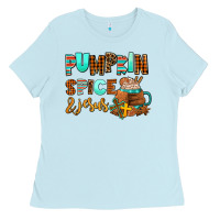 Baby Blue pumpkin spice and jesus Ladies Tee - AdoDesignShop
