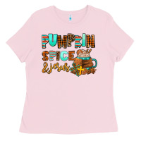 Bubblegum Pink pumpkin spice and jesus Ladies Tee - AdoDesignShop