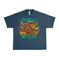 Midnight Navy Highland Heifer Western Urban Heavy Tee - RanaPortraitStore