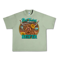 Oil Green Highland Heifer Western Urban Heavy Tee - RanaPortraitStore