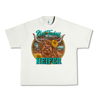 Pistachio Highland Heifer Western Urban Heavy Tee - RanaPortraitStore