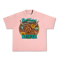 Salmon Highland Heifer Western Urban Heavy Tee - RanaPortraitStore