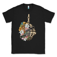Black sensitive savage skeleton middle finger Classic Tee - FaDigitalArtStudio