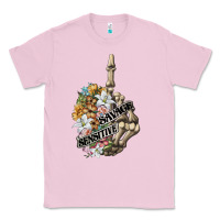 Bubblegum Pink sensitive savage skeleton middle finger Classic Tee - FaDigitalArtStudio