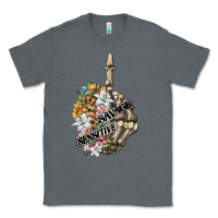 Charcoal Heather sensitive savage skeleton middle finger Classic Tee - FaDigitalArtStudio
