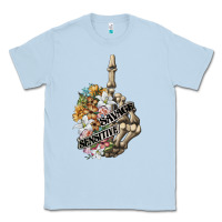 Dusty Blue sensitive savage skeleton middle finger Classic Tee - FaDigitalArtStudio