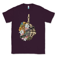 Plum sensitive savage skeleton middle finger Classic Tee - FaDigitalArtStudio