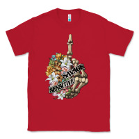 Red sensitive savage skeleton middle finger Classic Tee - FaDigitalArtStudio