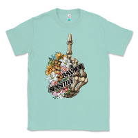 Seafoam sensitive savage skeleton middle finger Classic Tee - FaDigitalArtStudio