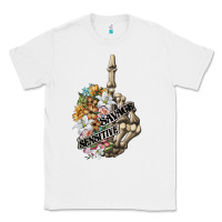 White sensitive savage skeleton middle finger Classic Tee - FaDigitalArtStudio