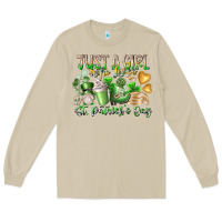 Mushroom Just a Girl who Loves Saint Patrick's Day Long Sleeve Tee - RacoonDesign