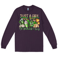 Plum Just a Girl who Loves Saint Patrick's Day Long Sleeve Tee - RacoonDesign