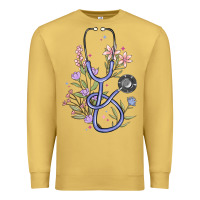 Antique Gold floral stethoscope Premium Sweatshirt - MaliasSmallBusiness