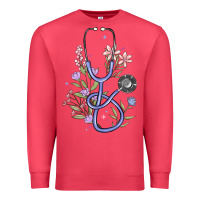 Cardinal floral stethoscope Premium Sweatshirt - MaliasSmallBusiness
