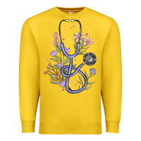 Lemon floral stethoscope Premium Sweatshirt - MaliasSmallBusiness