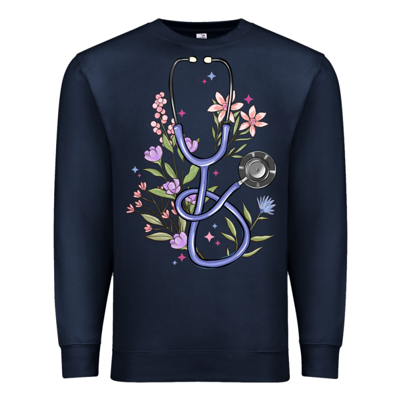 Floral Stethoscope Premium Sweatshirt by MaliasSmallBusiness | Teevron
