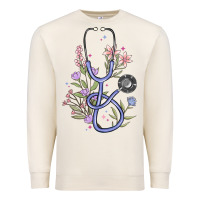 Sandshell floral stethoscope Premium Sweatshirt - MaliasSmallBusiness