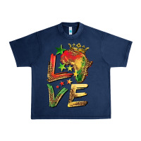 Navy juneteenth love Urban Heavy Tee - BarkalooDesign