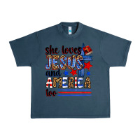Midnight Navy she loves jesus and america too Urban Heavy Tee - Zillion Design Studio