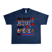 Navy she loves jesus and america too Urban Heavy Tee - Zillion Design Studio