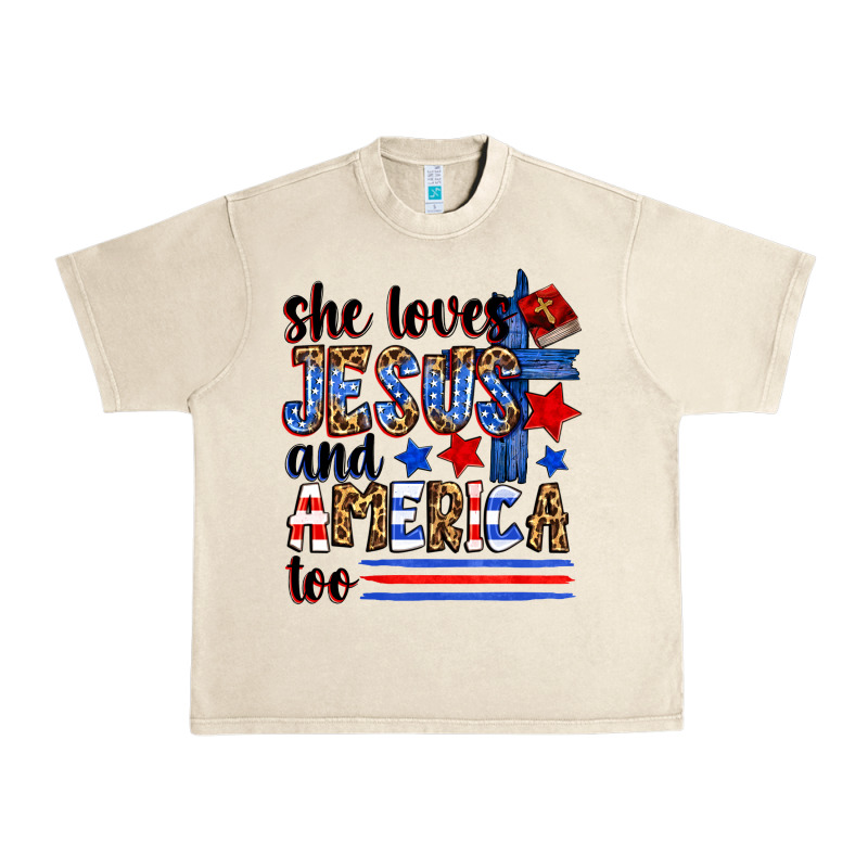 She Loves Jesus And America Too Urban Heavy Tee by Zillion Design Studio | Teevron