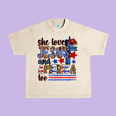She Loves Jesus And America Too Urban Heavy Tee Designed By Zillion Design Studio