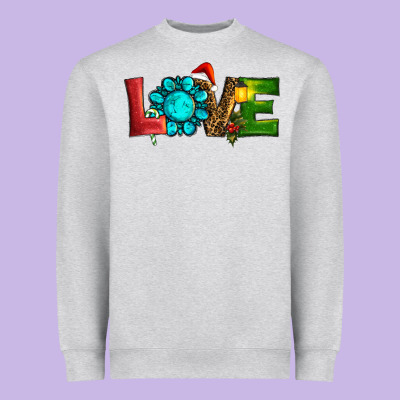 Heavyweight Sweatshirt Western Gemstone Christmas Love