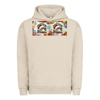 Pigment French Oak When You're Dead Inside But It's Christmas Hippie Skeleton Santa Urban Hoodie - Artiststas
