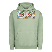 Pigment Oil Green When You're Dead Inside But It's Christmas Hippie Skeleton Santa Urban Hoodie - Artiststas