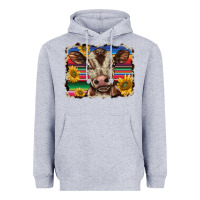 Heather Grey western background baby calf Heavyweight Hoodie - BarkalooDesign