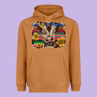 Western Background Baby Calf Heavyweight Hoodie Designed By Barkaloodesign