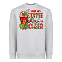 Heather Grey i run on coffee and christmas cheer Heavyweight Sweatshirt - Zillion Design Studio