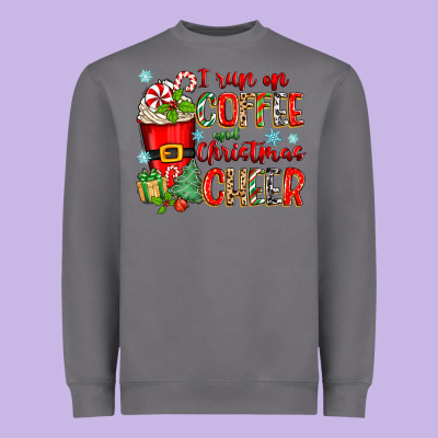I Run On Coffee And Christmas Cheer Heavyweight Sweatshirt Designed By Zillion Design Studio