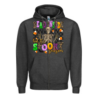 Charcoal Heather dead inside but its spooky season Zipper Hoodie - AdoDesignShop