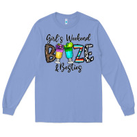 Colony Blue girl's weekend booze & besties Long Sleeve Tee - CowhideDigitalArt