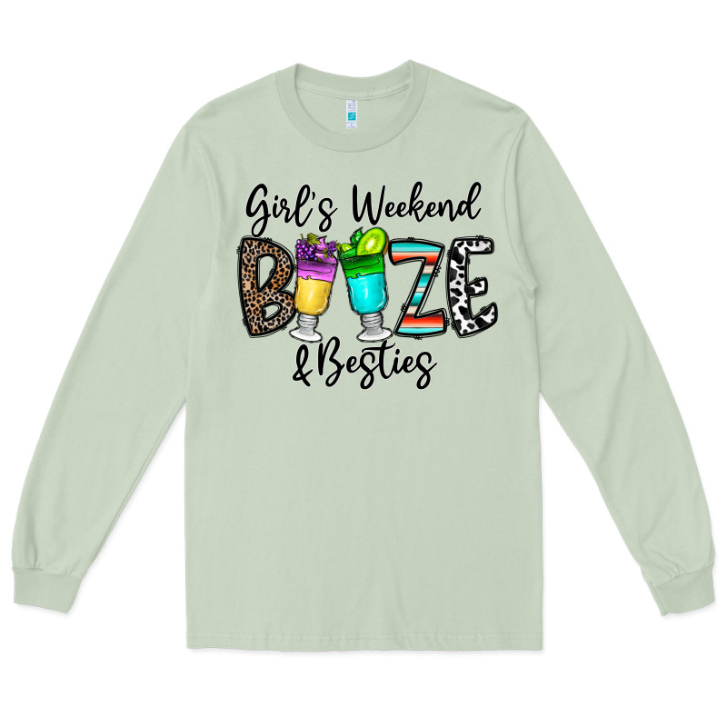 Girl's Weekend Booze & Besties Long Sleeve Tee by CowhideDigitalArt | Teevron