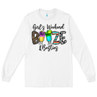 White girl's weekend booze & besties Long Sleeve Tee - CowhideDigitalArt