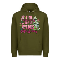 Army Green im dreaming of a pink christmas Premium Hoodie - MaliasSmallBusiness